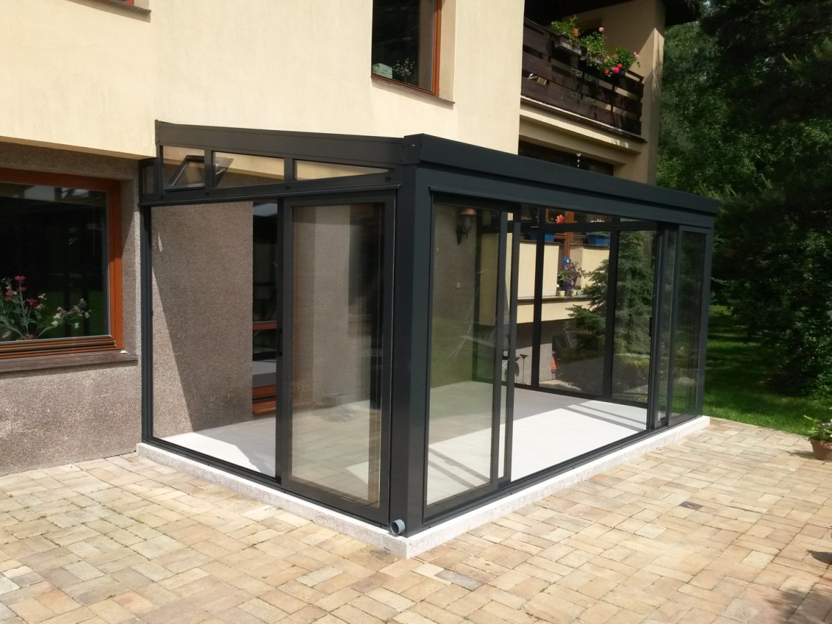 Hliníková zimní zahrada antracit RAL 7016 400 x 250 cm provedení PROFI